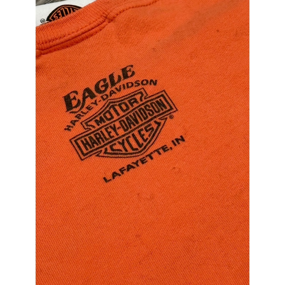 Harley Davidson Orange Eagle Spread Your Wings‎ Graphic Tee T-Shirt  M 8 10